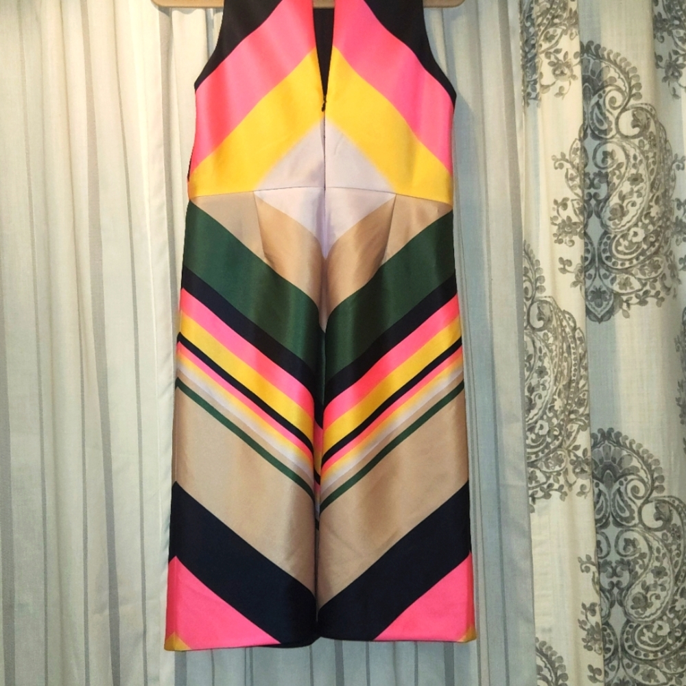 J. CREW COLLECTION (sz 6) Pop Stripe multicolor tailored midi dress.